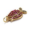 Brass Micro Pave Cubic Zirconia Pendants X-ZIRC-L100-031G-3