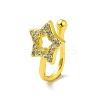 Clear Cubic Zirconia Hollow Star Clip on Nose Ring AJEW-F059-17G-1