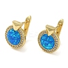 Rack Plating Brass Synthetic Opal Hoop Earrings for Women EJEW-P277-03A-G-1