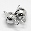 Anti-Tarnish Rhodium Plated 925 Sterling Silver Magnetic Clasps STER-A102-011P-6mm-1