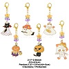 6Pcs Alloy Enamel Pendant Decorations HJEW-FS00059-4