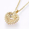 Brass Cubic Zirconia Pendant Necklaces NJEW-H486-03G-2