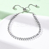304 Stainless Steel with Clear Cubic Zirconia Link Chain Bracelets BJEW-G754-03P-04-2