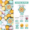 57Pcs 7 Styles Food Grade Silicone Focal Beads SIL-YW0001-70-3