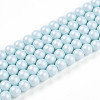 Baking Paint Pearlized Glass Pearl Bead Strands HY-N002-4mm-B01-2