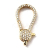 Brass Clear Cubic Zirconia Lobster Claw Clasps KK-Z078-47A-G-1