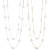 ANATTASOUL 2Pcs 2 Colors ABS Plastic Imitation Pearl Beaded Double Layer Necklaces Set NJEW-AN0001-20-1