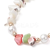 Dyed Natural Trochid Shell/Trochus Shell Chips Beaded Bracelets for Women BJEW-JB13130-03-4