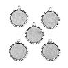 Tibetan Style Antique Silver Alloy Flat Round Pendant Cabochon Settings LS-TIBEP-M022-38AS-1