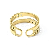 Ion Plating(IP) 304 Stainless Steel Open Cuff Ring RJEW-L109-024G-3
