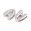 Brass Micro Pave Clear Cubic Zirconia Beads KK-D232-23P-3