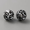 Round with Leopard Print Pattern Food Grade Silicone Focal Beads LS-SIL-WH0009-08A-2