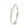Clear Cubic Zirconia Initial Letter Adjustable Ring RJEW-C052-01P-F-1