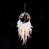 Iron Woven Web/Net with Feather Pendant Decorations LS-AJEW-B017-24-2