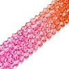 Gradient Color Baking Paint Glass Bead Strands DGLA-A039-T2mm-A04-4