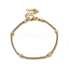 Ion Plating(IP) 304 Stainless Steel Satellite Chain Bracelet for Women X-BJEW-G667-11G-1