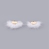Faux Mink Fur Semi Circle Pendants WOVE-F021-02G-09-1-1