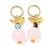 18Pcs 2 Colors Imitation Jade Glass Keychains HJEW-DR00004-2