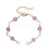 Synthetic Turquoise & Natural Amethyst & Howlite & Carnelian & Dyed Yellow Jade & Dyed Malaysia Jade Round and Glass Seed Beads Link Chain Bracelet Making AJEW-MZ00009-2