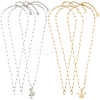 6Pcs 2 Colors 304 Stainless Steel Paperclip Chain Necklaces NJEW-SC0001-58A-1
