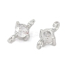 Brass Clear Cubic Zirconia Connector Charms LS-KK-Z094-10P-2
