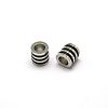 Nice Big Hole 304 Stainless Steel Wrapped Black Rubber Column Beads LS-STAS-O041-02-1