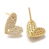 Brass Clear Cubic Zirconia Stud Earrings Finding for Women EJEW-B107-03G-2