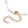 Glass Pearl Link Chain Bracelet BJEW-JB09238-5