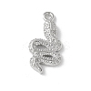Brass Micro Pave Clear Cubic Zirconia Pendants KK-S505-04P-01-1