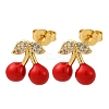 Brass Micro Pave Cubic Zirconia Stud Earrings EJEW-D322-05G-02-4