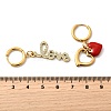Heart & Word LOVE 304 Stainless Steel Micro Pave Clear Cubic Zirconia Hoop Earrings EJEW-B140-07G-5