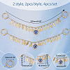 Alloy & Resin & Rhinestone Evil Eye Charm Shoe Decoration Chain FIND-AB00024-02-2