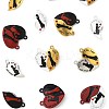 10 Bags Spray Painted Alloy Red and Black Enamel Split Pendants FIND-FS0004-21-3
