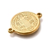 304 Stainless Steel Saint Benedict Medal Cross Connector Charms STAS-C119-12G-2