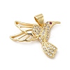 Rack Plating Brass Micro Pave Cubic Zirconia Pendants KK-E072-10G-1