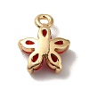 Brass Cubic Zirconia Flower Charms LS-KK-O141-01G-07-2