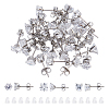 15 Pairs 3 Styles Cubic Zirconia Ear Studs STAS-UN0022-47-1