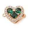 Brass Micro Pave Clear Cubic Zirconia Glass Box Clasps KK-S388-13G-02-1