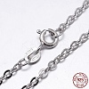 Rhodium Plated 925 Sterling Silver Cable Chains Necklaces NJEW-M157-30C-18-1
