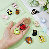 13Pcs 13 Style Ainmals Silicone Focal Beads SIL-DC0001-40-3