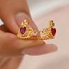 Fashionable Brass Cubic Zirconia Cuff Ring LG7331-1