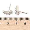 Brass Micro Pave Clear Cubic Zirconia Stud Earrings EJEW-R016-26P-06-5