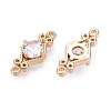 Brass Pave Faceted Glass Connector Charms FIND-T070-03A-2