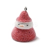 Christmas Flocky Opaque Resin Pendants RESI-F062-04B-1