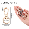 12Pcs 3 Colors Zinc Alloy Swivel Clasps PALLOY-CA0001-87-2