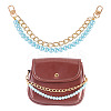ABS Plastic Imitation Pearl and Aluminium Curb Chains Bag Extender Chains HJEW-TAC0073-1