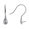 Anti-Tarnish Rhodium Plated 925 Sterling Silver Earring Hooks STER-E041-14P-2