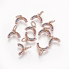 Brass Cubic Zirconia Charms ZIRC-E162-14RG-2