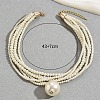 Plastic Imitation Pearl Round Ball Pendant Multi-Strand Beaded Necklaces FS-WG3508B-01-4