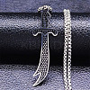 201 Stainless Steel Pendant Necklaces NJEW-C066-09P-1